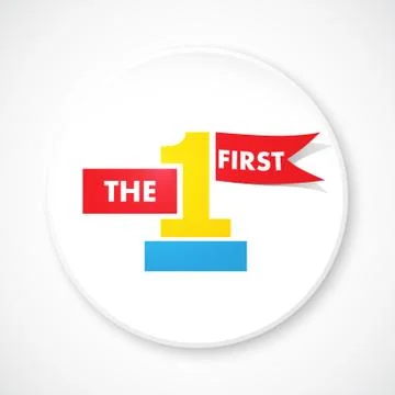 The First. Badge design Stock Illustration