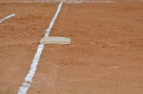 First base foul line Stock Photos