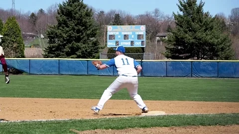 First baseman makes an out Stock Footage 152795212