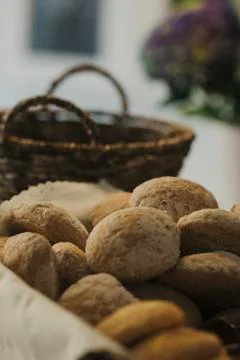 First Basket is Filled with Bread Stock Photos