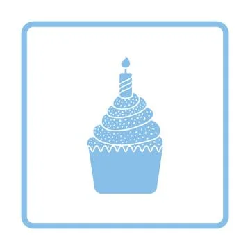 First birthday cake icon Stock Illustration
