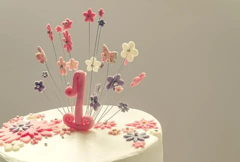 First birthday cake Foto stock