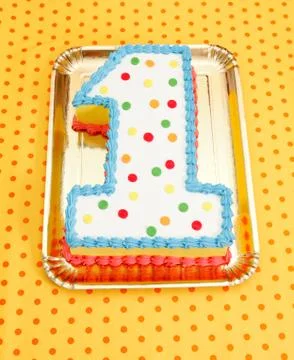 First birthday cake Stock Photos