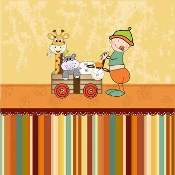 First birthday card Stock Illustration