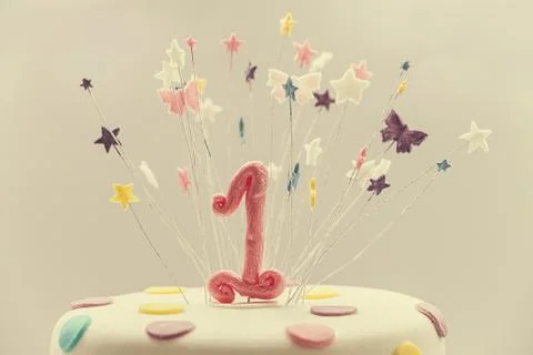First birthday Stockfoto's