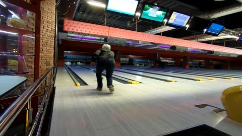 First bowling-strike in4K SuperView Stock Footage 82858158