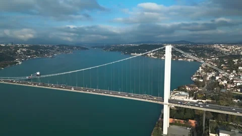 First Bridge Across the Bosphorus Strait in Istanbul Stock Footage 273211145