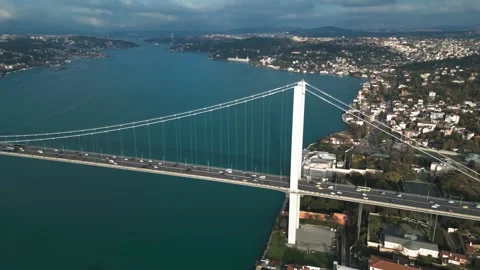 First Bridge Across the Bosphorus Strait in Istanbul Stock Footage 273211148