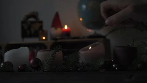 First candle on an advent wreath being lit, 4k, Stock Footage Stock Footage 144686147