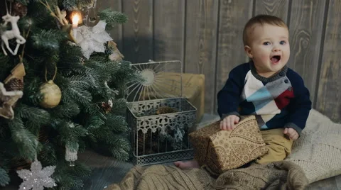 First Christmas. First Gift. first new year Stock Footage 57224786