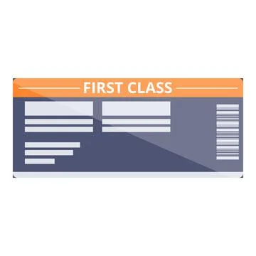First class air ticket icon, cartoon style Stock-Illustration