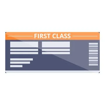 First class air ticket icon, cartoon style Stock-Illustration