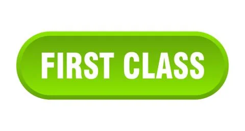 First class button. first class rounded green sign. first class 스톡 일러스트