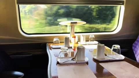 First class compartment on a train in England Stock Footage 265012557