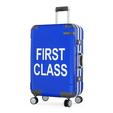 First class concept with suitcase, 3D rendering 스톡 일러스트
