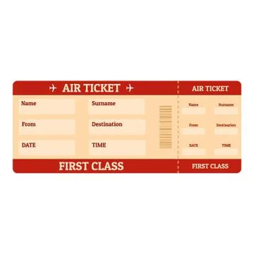 First class icon, flat style Stock Illustration