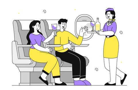 First class plane vector linear Illustrazione stock