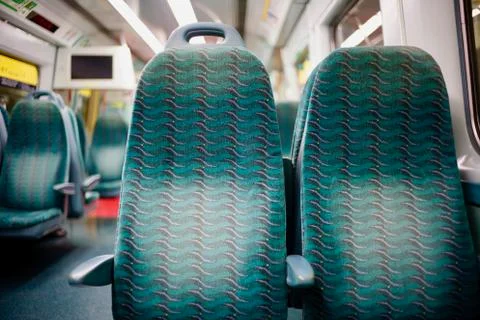 First class seats of train Stock Photos