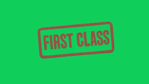 First class stamp animation on green bg Stock Footage 310037240
