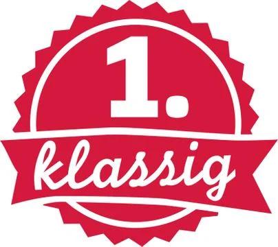 First class stamp for school starter german Stock Illustration