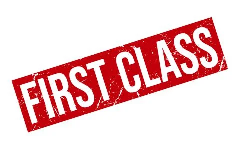 First Class Stamp Seal Vector Illustration Stock Illustration