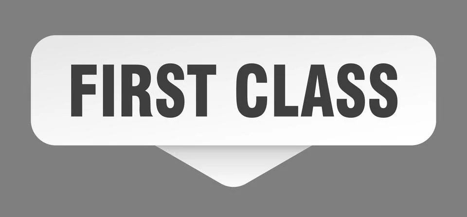 First class sticker. first class sign isolated on gray background Stock Illustration