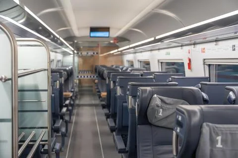 First class train interior. Stock Photos