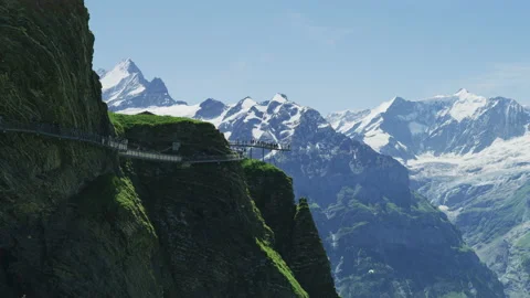 The First Cliff Walk, Grindelwald First Stock Footage 219709538