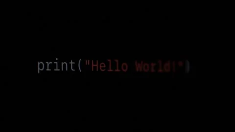 The first code in teaching programming, Hello World Stock Footage 246737874