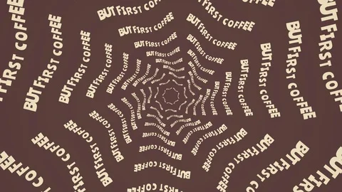 But first coffee text kinetic typography. Coffee shop, morning espresso banner Stock Footage 129640170