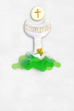 First communion with blank space for child's name Stock Illustration