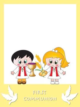 First communion card Stock Illustration