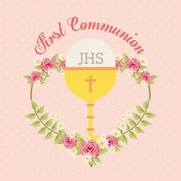 First communion design Stock Illustration