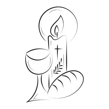 First Communion Embroidery Design. Illustrazione stock