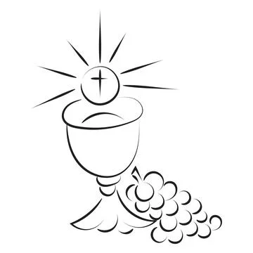 First Communion Embroidery Design. Stock Illustration
