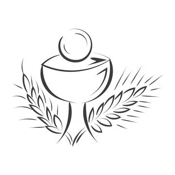 First Communion Embroidery Design. Illustrazione stock