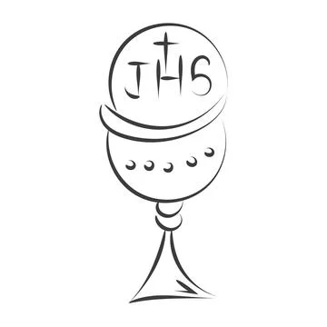 First Communion Embroidery Design. Illustrazione stock