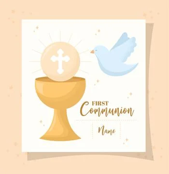 First communion items illustration Stock Illustration