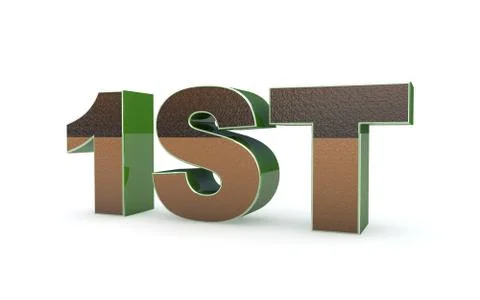 First concept words in white in a red stroke on a white background. 3d illust Stock Illustration