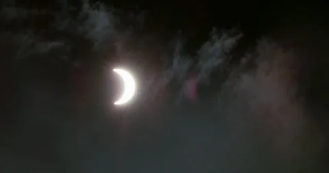 First Contact, the Great Solar Eclipse of 2017. Stock Footage 265095717