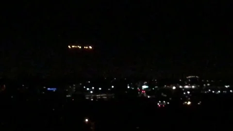 First contact? Strange lights over night sky baffle San Diego residents Stock Footage 106312060