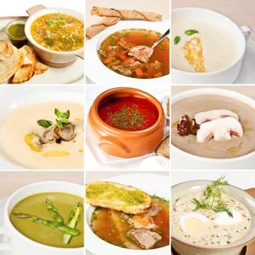 First courses collage Stock Photos