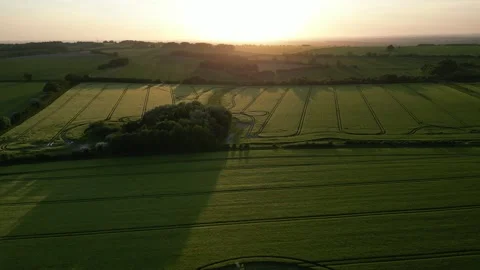 First Crop Circle of 2023, Awesome Drone Clip, Wiltshire, UK, 28 May 4K Stock Footage 242618018