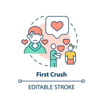 First crush concept icon Stock Illustration