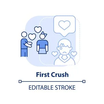 First crush light blue concept icon Stock Illustration