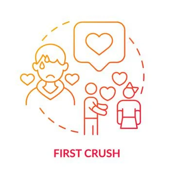 First crush red gradient concept icon Illustrazione stock