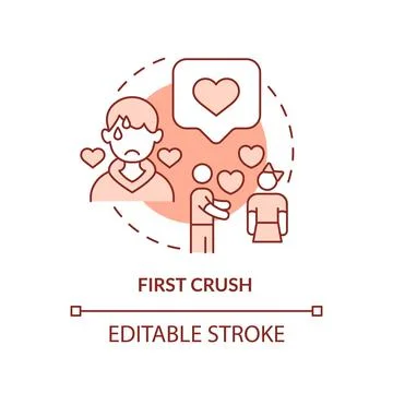 First crush terracotta concept icon Stock Illustration