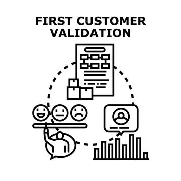 First customer validation process for new product development Stock Illustration