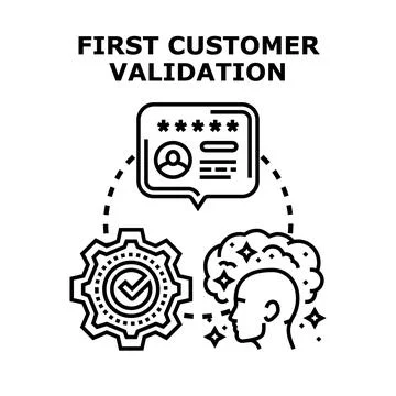 First customer validation process for product concept Stock Illustration