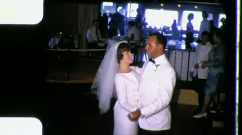 FIRST DANCE Bride Groom Wedding Dancing Party 1960s Vintage Film Home Movie 3329 Stock Footage